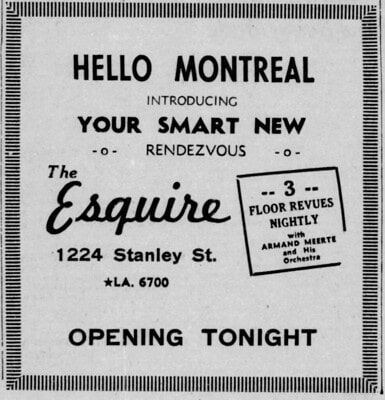 Annonce — Ouverture Esquire