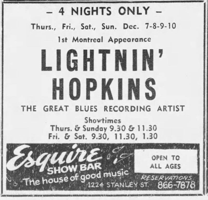 Annonce — Lightnin Hopkins