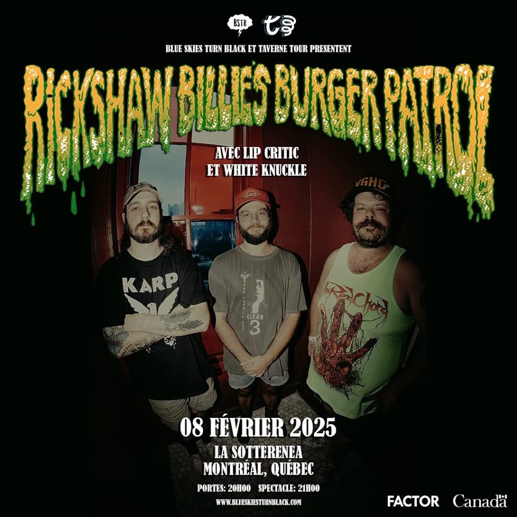 RICKSHAW BILLIE’S BURGER PATROL LIP CRITIC WHITE KNUCKLE