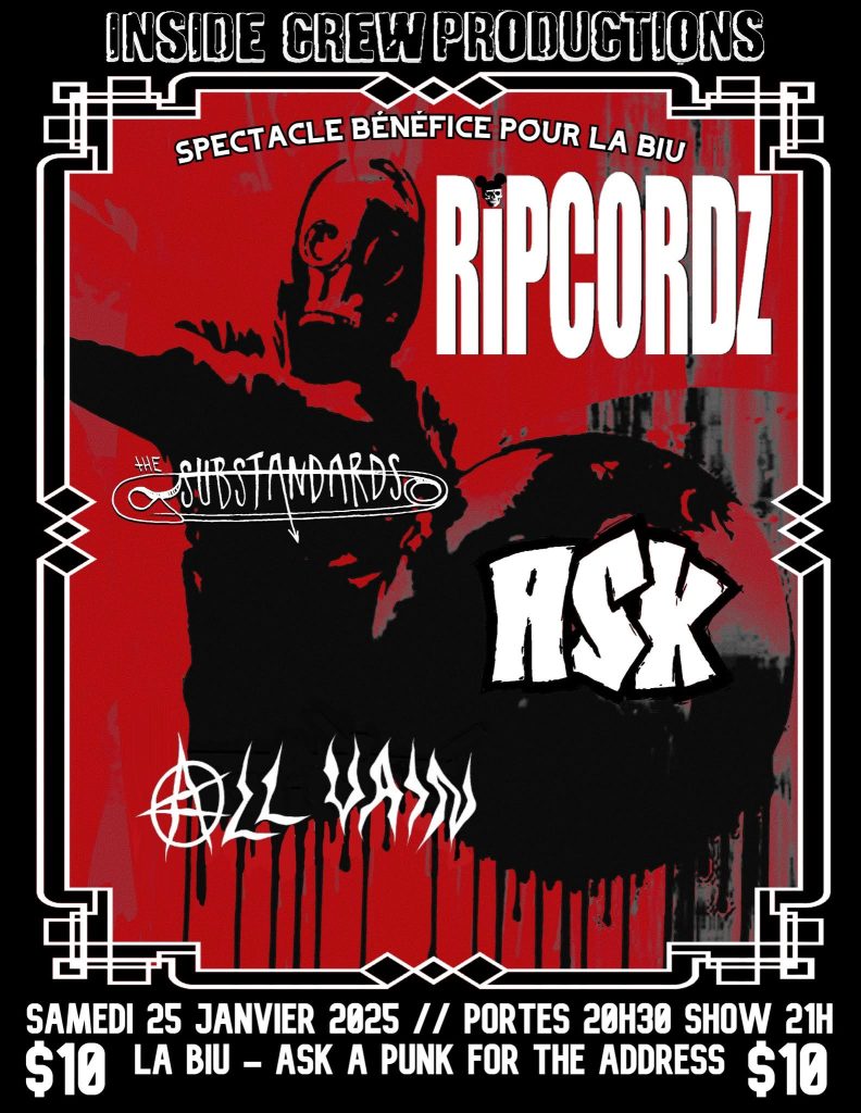 RIPCORDZ SUBSTANDARDS ASK ALL VAIN