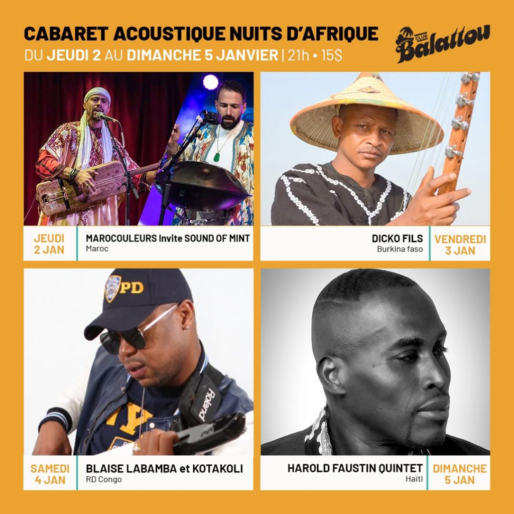 MAROCOULEURS DICKO FILS BLAISE LABAMBA KOTAKOLI HAROLD FAUSTIN QUINTET