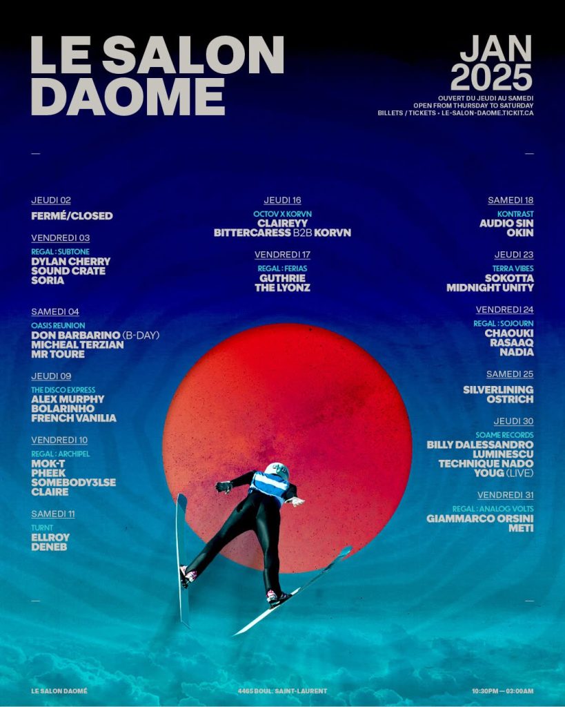 SALON DAOMÉ CALENDRIER JANVIER 2025