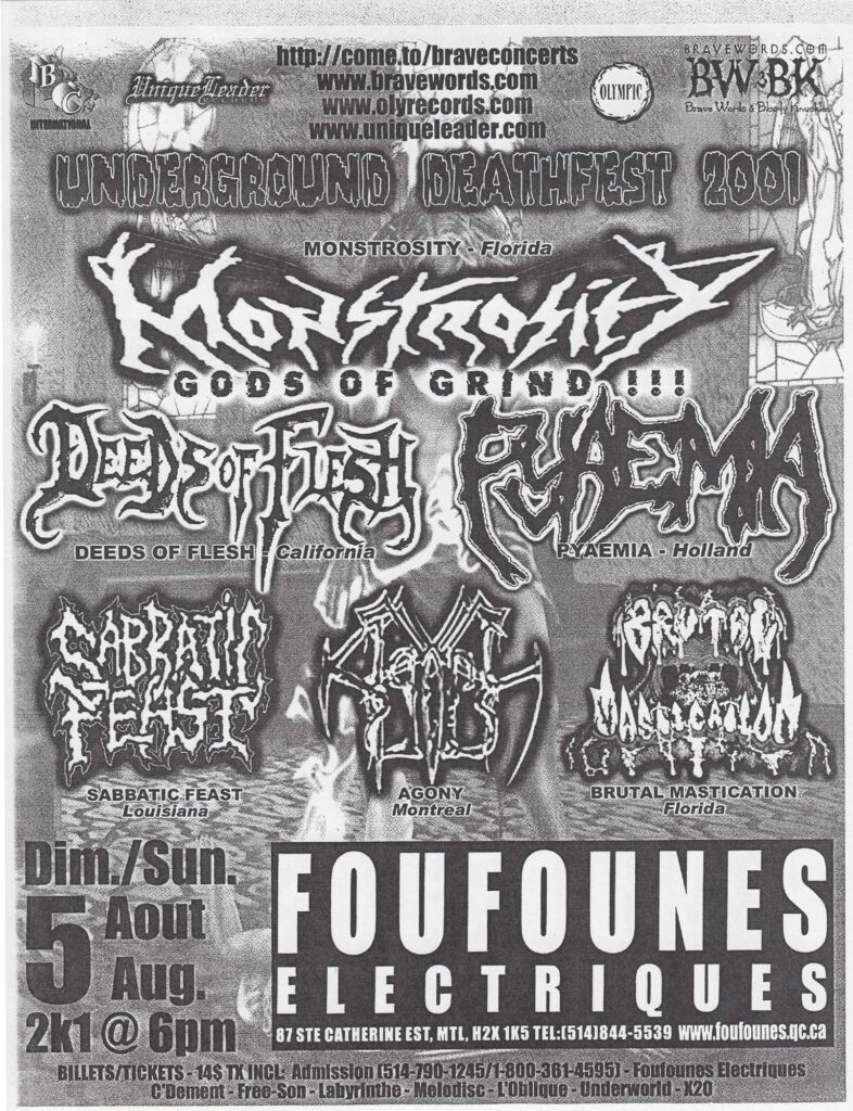 MONSTROSITY DEEDS OF FLESH PYAEMIA SABBATIC FEAST AGONY BRUTAL MASTICATION