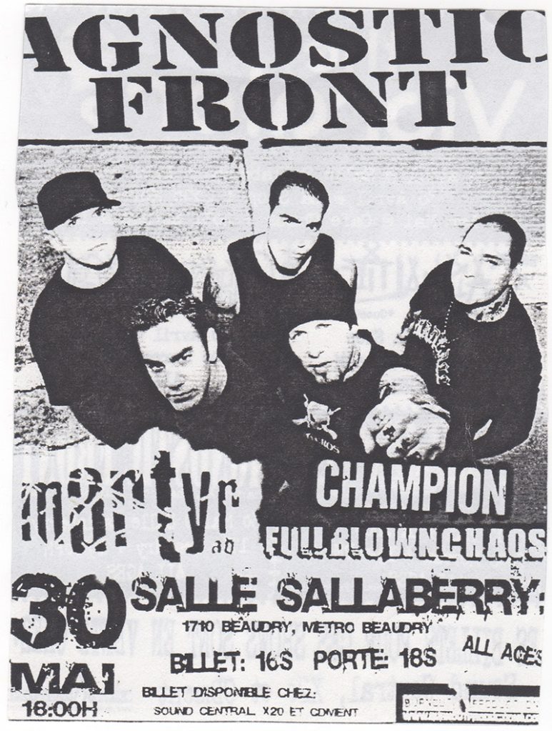 AGNOSTIC FRONT MARTYR CHAMPION FULL BLOWN CHAOS
