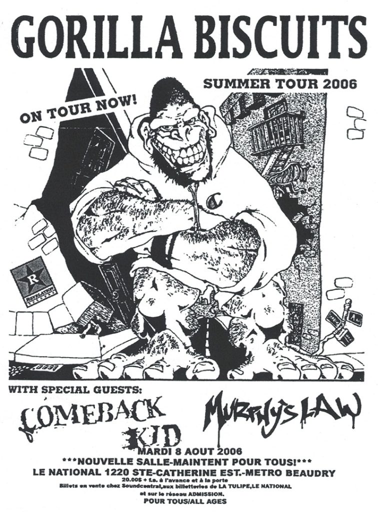 GORILLA BISCUITS COMEBACK KID MURPHY’S LAW
