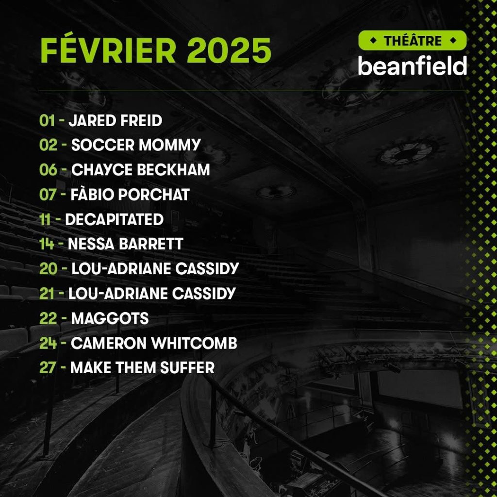 CALENDRIER FÉVRIER THÉÂTRE BEANFIELD