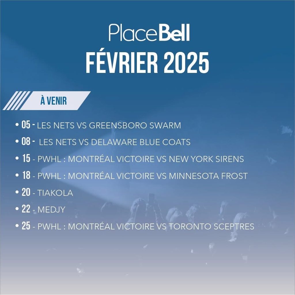 CALENDRIER FÉVRIER PLACE BELL