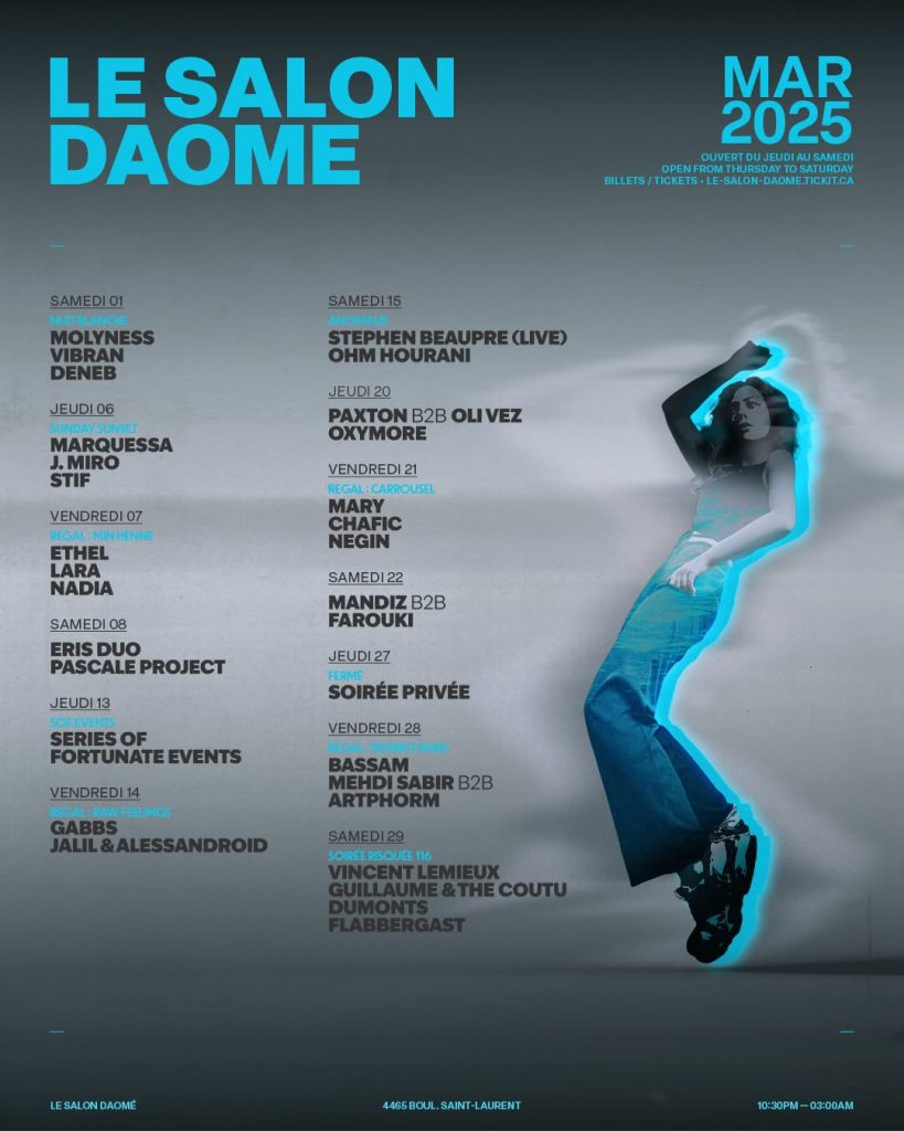 CALENDRIER MARS 2025 SALON DAOMÉ