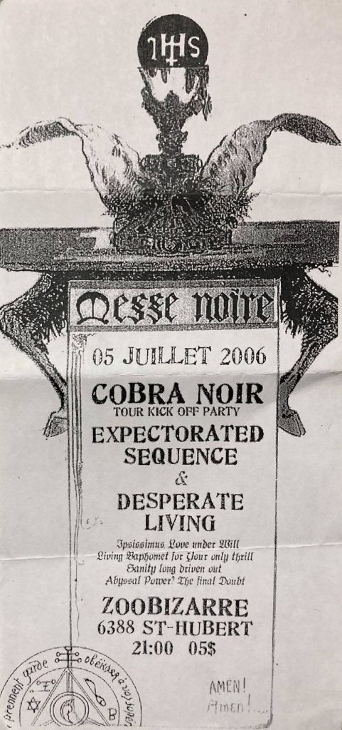 COBRA NOIR EXPECTORATED SEQUENCE DESPERATE LIVING