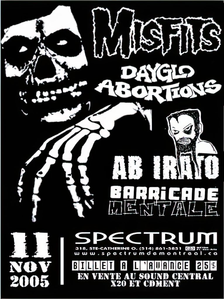 MISFITS DAYGLO ABORTIONS AB IRATO BARRICADE MENTALE
