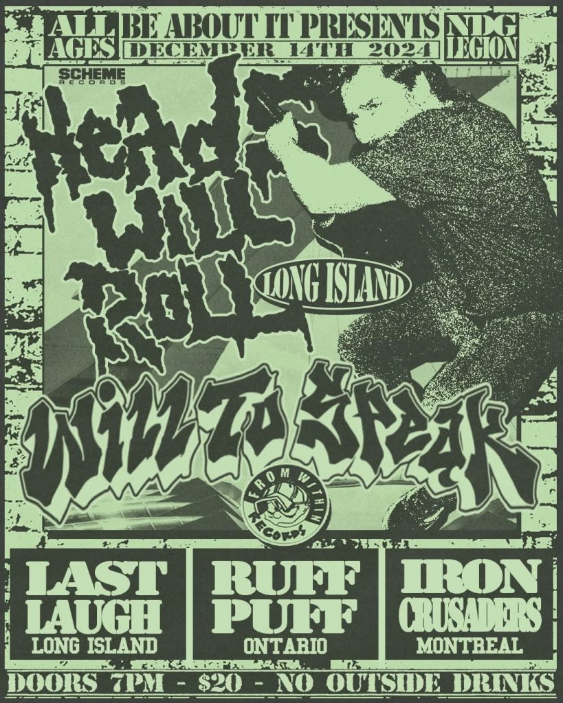 HEADS WILL ROLL WILL TO SPEAK LAST LAUGH RUFF PUFF IRON CRUSADERS