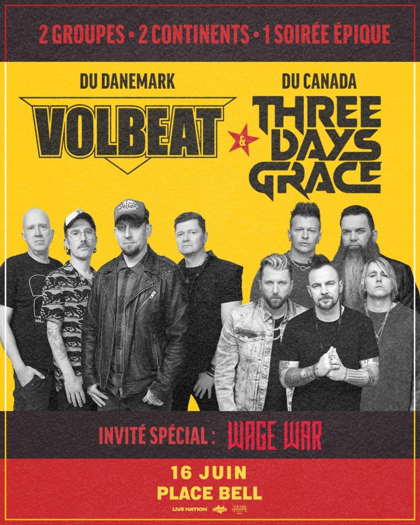 VOLBEAT THREE DAYS GRACE WAGE WAR