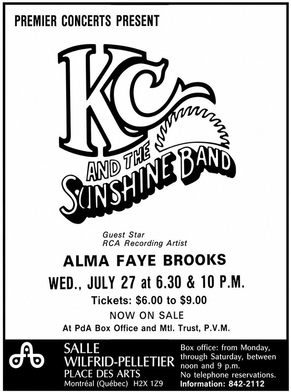 KC & THE SUNSHINE BAND ALMA FAYE BROOKS