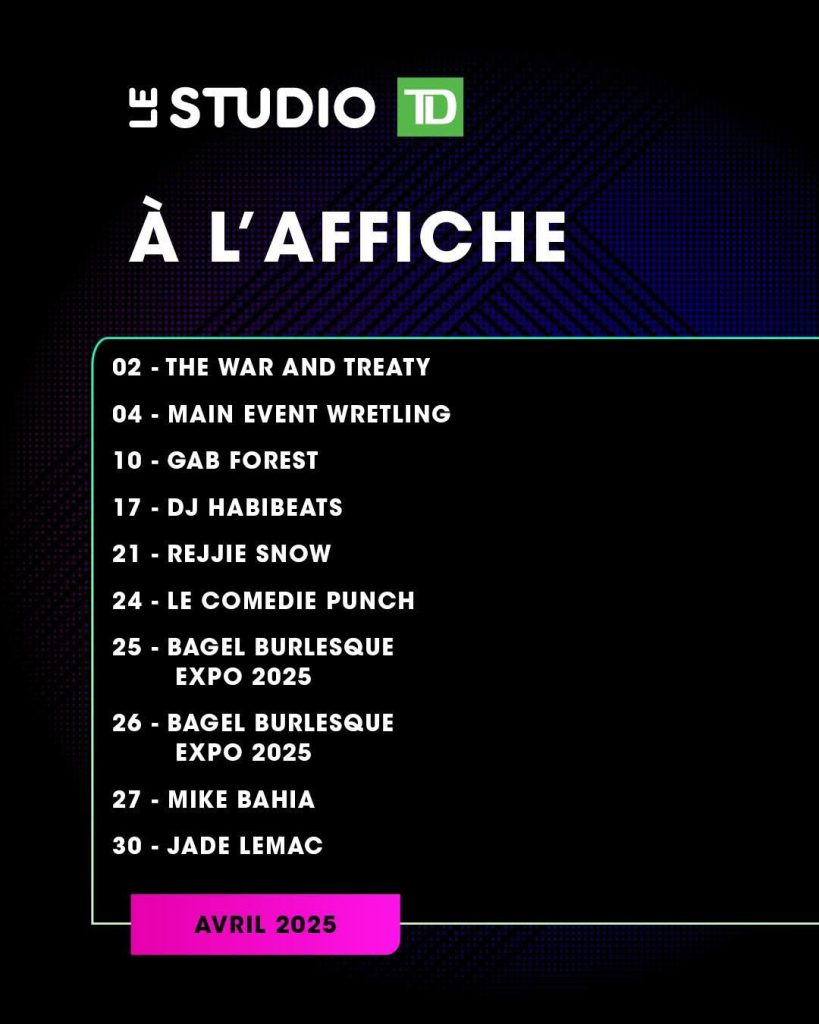 CALENDRIER AVRIL 2025 STUDIO TD