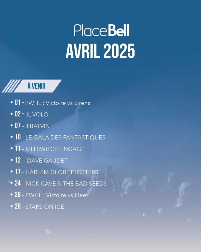 CALENDRIER AVRIL 2025 PLACE BELL