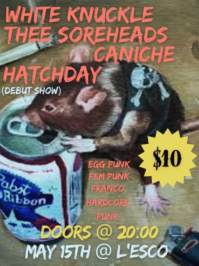 WHITE KNUCKLE THEE SOREHEADS CANICHE HATCHDAY