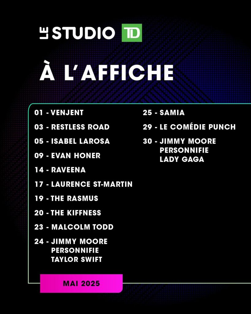 CALENDRIER MAI 2025 STUDIO TD