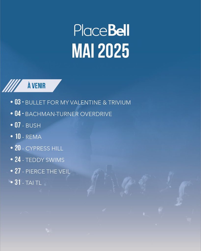 CALENDRIER MAI 2025 PLACE BELL