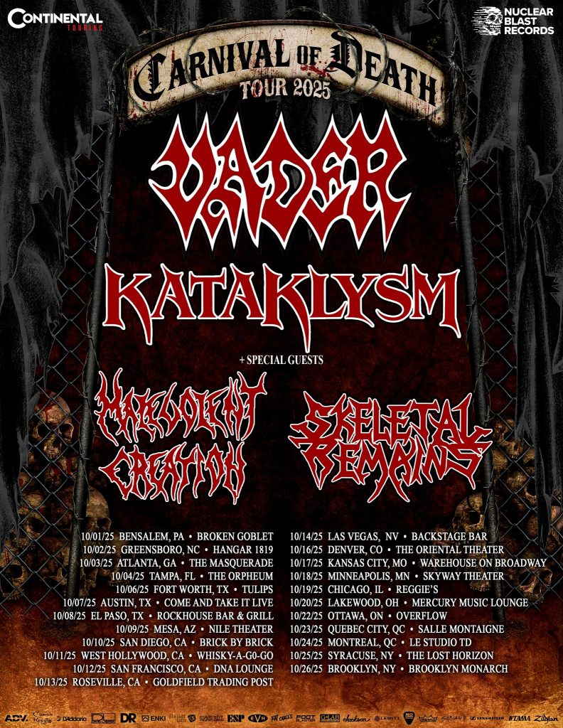 VADER KATAKLYSM MALEVOLENT CREATION SKELETAL REMAINS