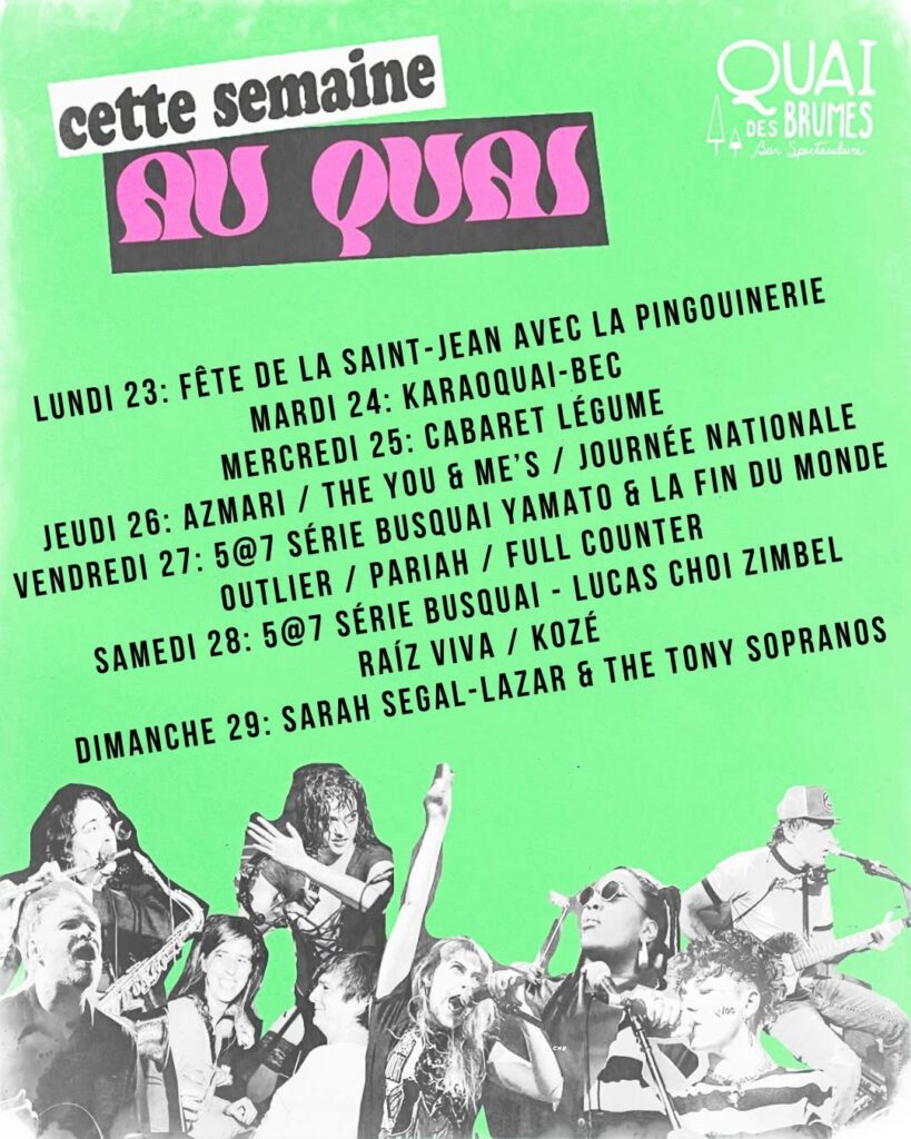 CETTE SEMAINE AU QUAI DES BRUMES