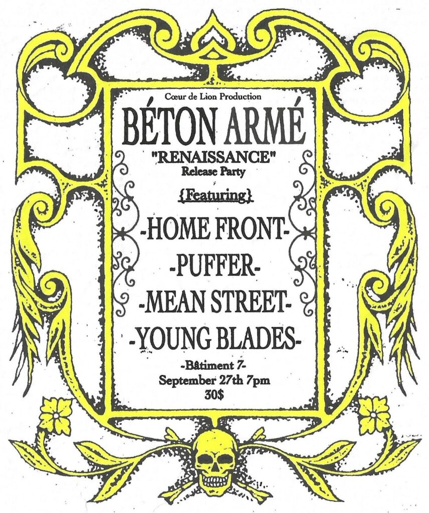 BÉTON ARMÉ HOME FRONT PUFFER MEAN STREET YOUNG BLADES