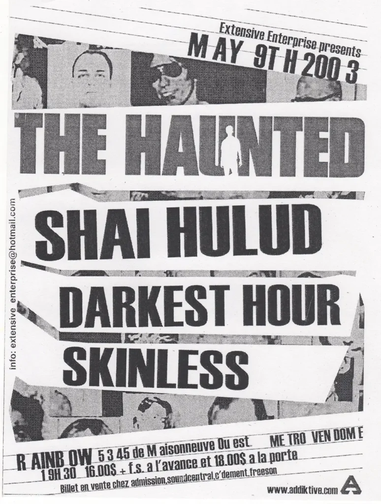 THE HAUNTED SHAI HULUD DARKEST HOUR SKINLESS