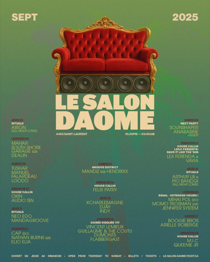 SALON DAOMÉ CALENDRIER SEPTEMBRE 2025