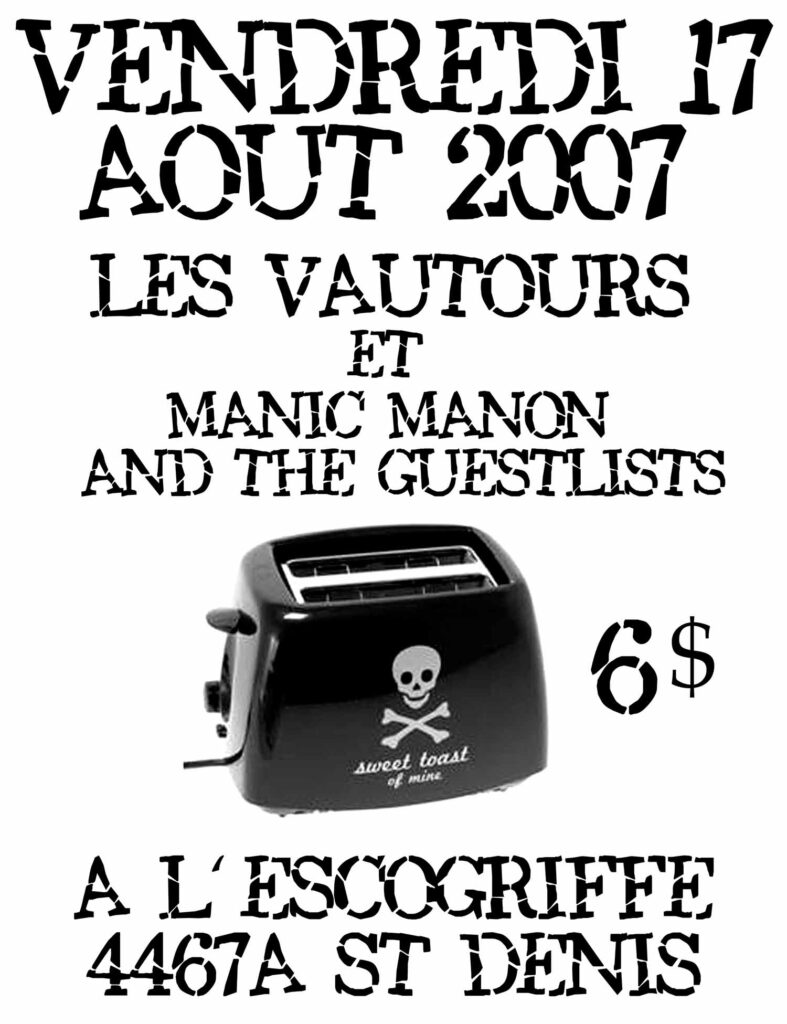 LES VAUTOURS MANIC MANON AND THE GUEST LIST