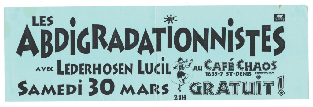 LES ABDIGRADATIONNISTES LEDERHOSEN LUCIL