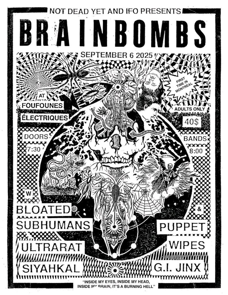 BRAINBOMBS BLOATED SUBHUMANS ULTRARAT SIYAHKAL PUPPET WIPES G.I. JINX