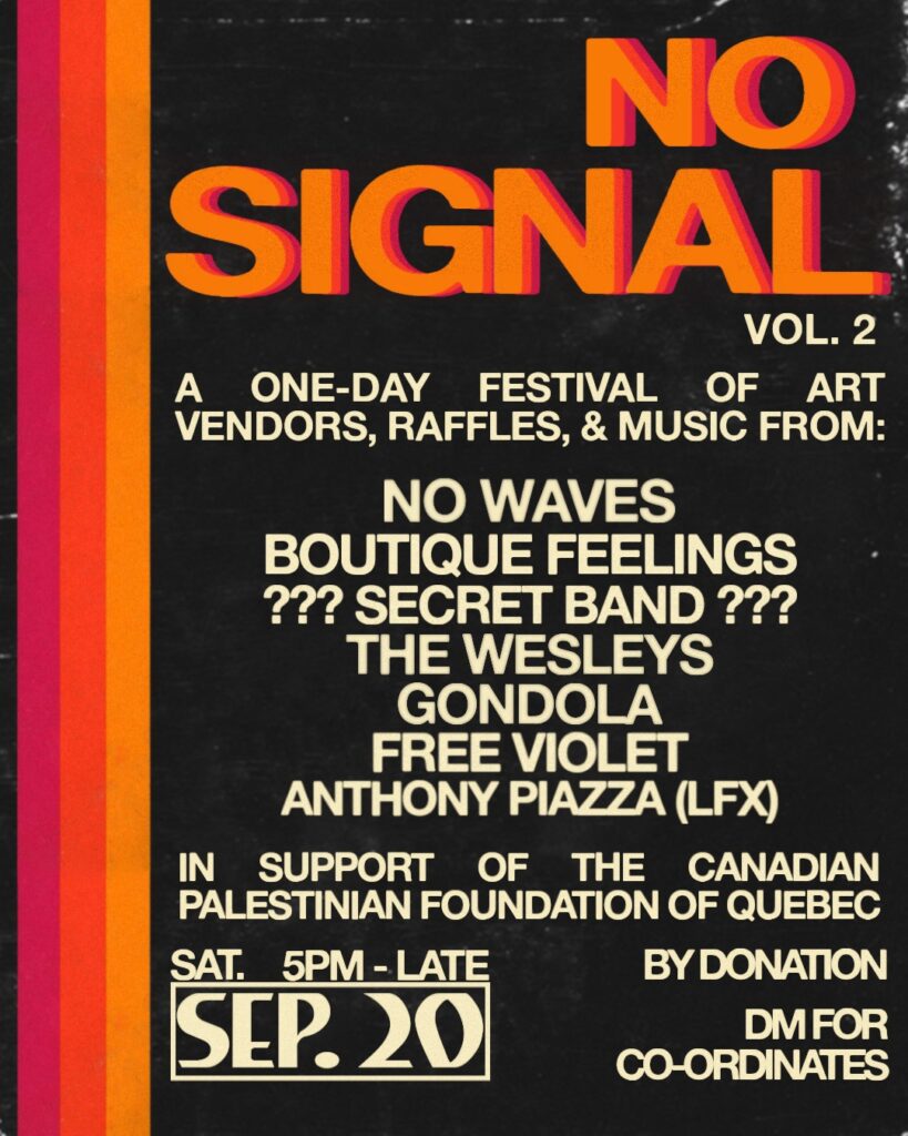 NO SIGNAL NO WAVES BOUTIQUE FEELINGS THE WESLEYS GONDOLA FREE VIOLET ANTHONY PIAZZA
