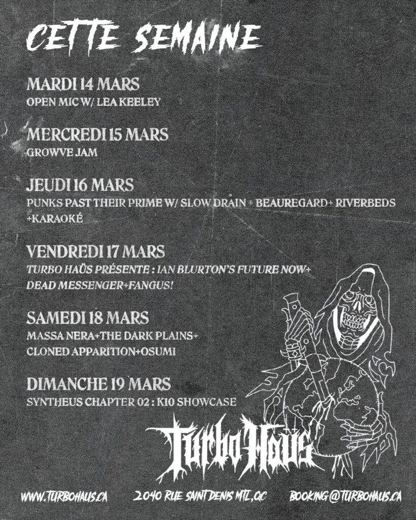 LEA KEELEY PUNKS PAST THEIR PRIME SLOW DRAIN BEAUREGARD RIVERBEDS IAN BLURTON’S FUTURE NOW DEAD MESSENGER FANGUS MASSA NERA THE DARK PLAINS CLONED APPARITION OSUMI SYNTHEUS CHAPTER 02 K10 SHOWCASE