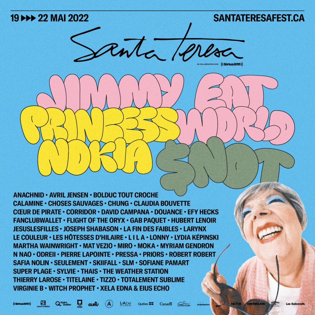 JIMMY EAT WORLD PRINCESS NOKIA $NOT ANACHNID AVRIL JENSEN BOLDUC TOUT CROCHE CALAMINE CHOSES SAUVAGES CHUNG CLAUDIA BOUVETTE CŒUR DE PIRATE CORRIDOR DAVID CAMPANA DOUANCE EFY HECKS FANCLUBWALLET FLIGHT OF THE ORYX GAB PAQUET HUBERT LENOIR JESUSLESFILLES JOSEPH SHABASON LA FIN DES FAIBLES LARYNX LE COULEUR LES HÔTESSES D’HILAIRE LIL A LONNY LYDIA KÉPINSKI MARTHA WAINWRIGHT MAT VEZZIO MIRO MOKA MYRIAM GENDRON N NAO ODREII PIERRE LAPOINTE PRESSA PRIORS ROBERT ROBERT SAFIA NOLIN SEULEMENT SKIFALL SLM SOFIANE PAMART SUPER PLAGE SYLVIE THAIS THE WEATHER STATION THIERRY LAROSE TITELLAINE TIZZO TOTALEMENT SUBLIME VIRGINIE B WITCH PROPHET XELA EDNA & ELIUS ECHO