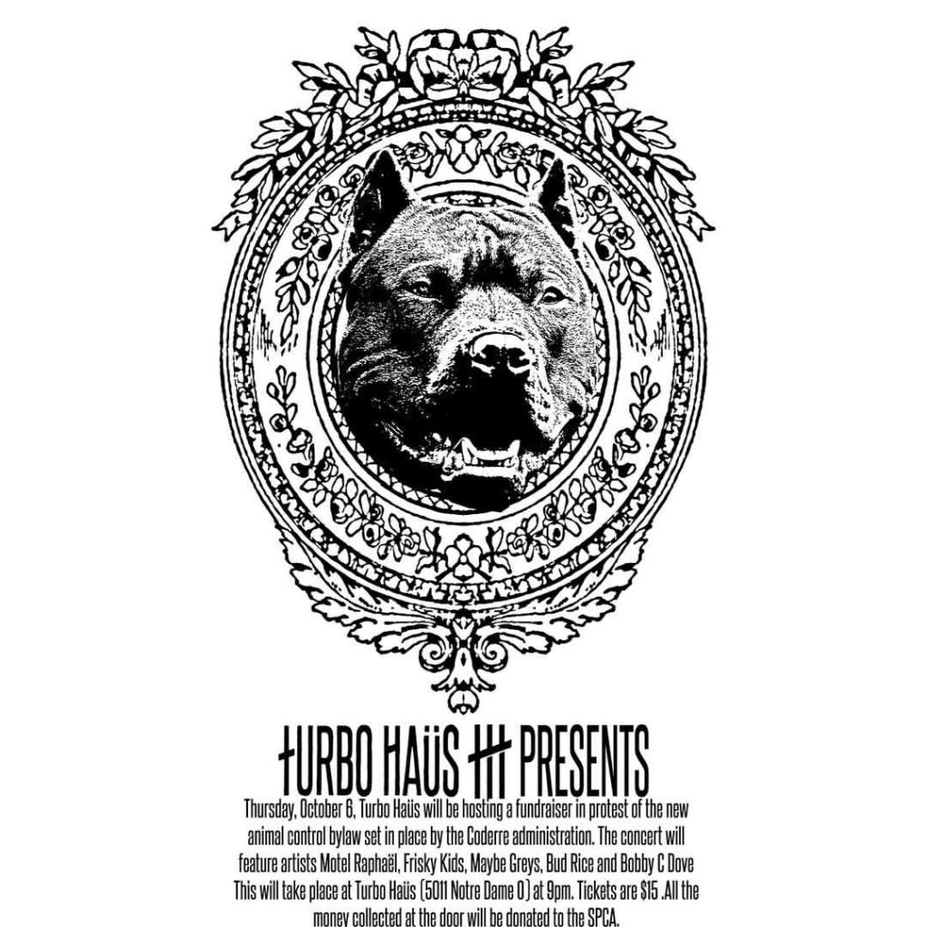 TURBO HAÜS FUNDRAISER MOTEL RAPHAEL FRISKY KIDS MAYBE GREYS BUD RICE BOBBY C DOVE