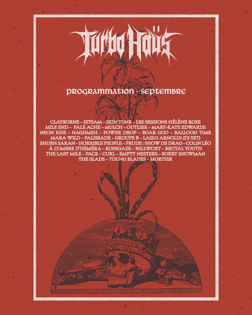 CLAYBORNE JETSAM SKIN TONE LES SESSIONS HÉLÈNE ROSE MILE END PALE ACHE MULCH OUTLIER MARY-KATE EDWARDS NEON RISE NAGHMEH POWER DROP BOAR GOD BALLOON TIME MARA WILD PALISSADES GROUPE B LASLO ARNOLDI (DJ SEI) SHUBH SARAN HORRIBLE PEOPLE PRUDIE: SHOW DE DRAG COLIN LÉO À L’OMBRE D’HÉMERA ROSEGAZE BELLWORT BRUTAL YOUTH THE LAST MILE PACE CURL EMPTY NESTERS SORRY SNOWMAN THE SLADS YOUNG BLADES MORTIER