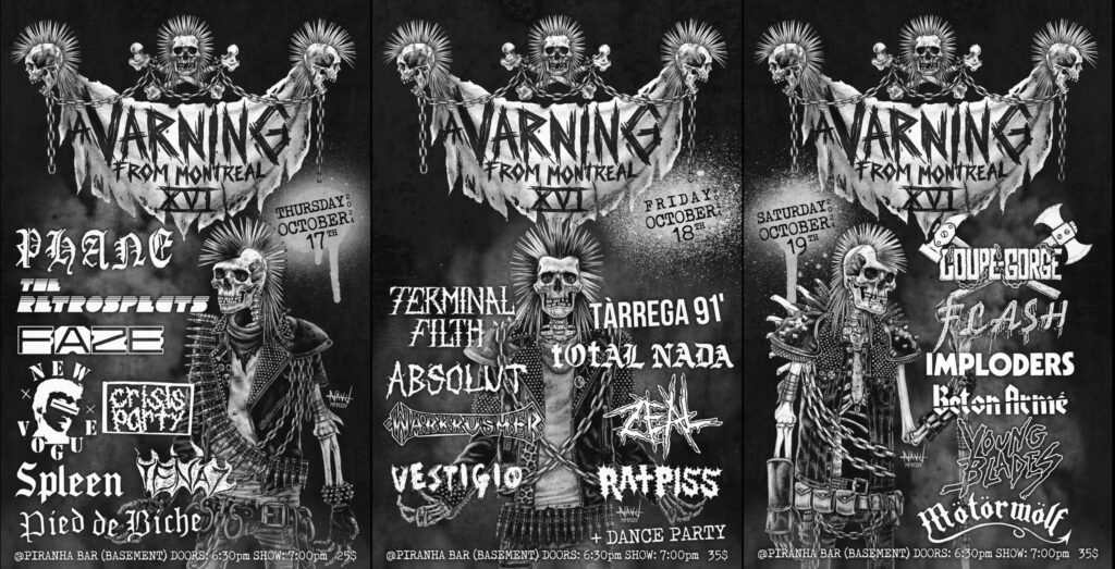 PHANE RETROSPECTS FAZE NEW VOGUE CRISIS PARTY SPLEEN TENAZ PIED DE BICHE TERMINAL FILTH ABSOLUT WARKRUSHER TARREGA 91 TOTAL NADA ZEAL RAT PISS VESTIGIO COUPE GORGE FLASH IMPLODERS BETON ARMÉ YOUNG BLADES MOTORWOLF