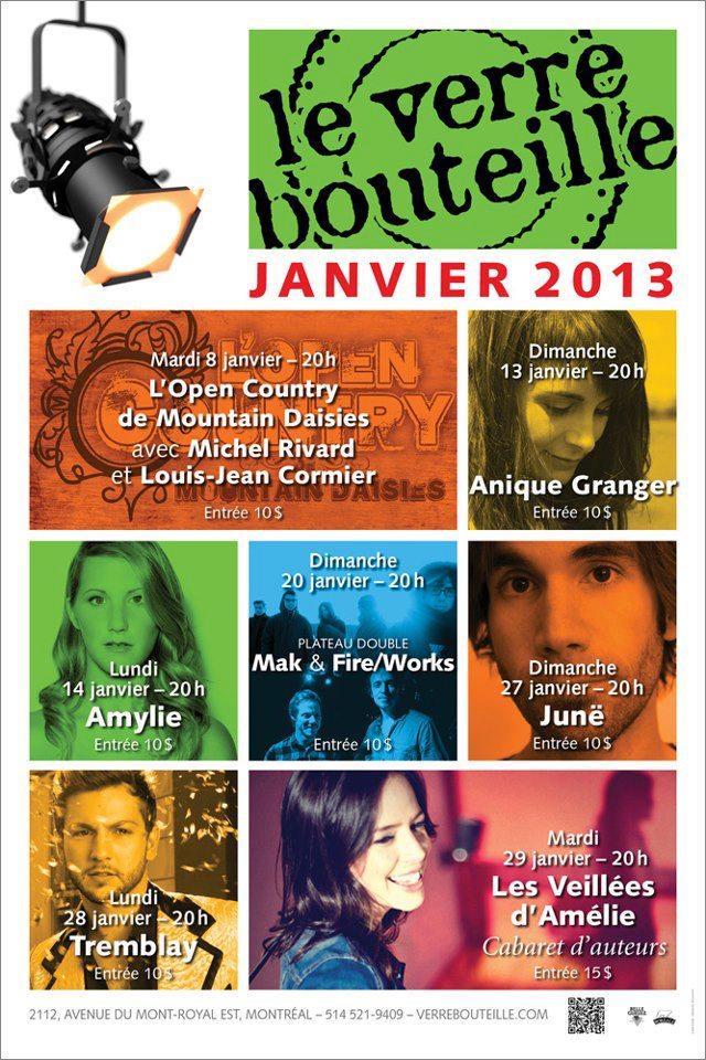 L’OPEN COUNTRY DE MOUNTAIN DAISIES MICHEL RIVARD LOUIS-JEAN CORMIER ANIQUE GRANGER AMYLIE MAK & FIRE/WORKS JUNË TREMBLAY LES VEILLÉES D’AMÉLIE