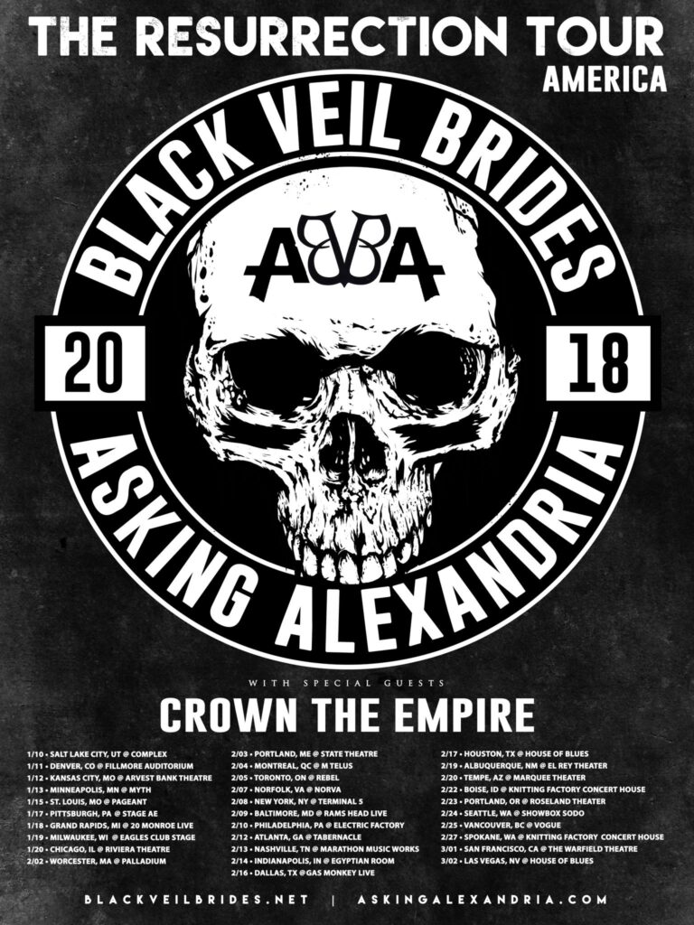 BLACK VEIL BRIDES ASKING ALEXANDRIA CROWN THE EMPIRE