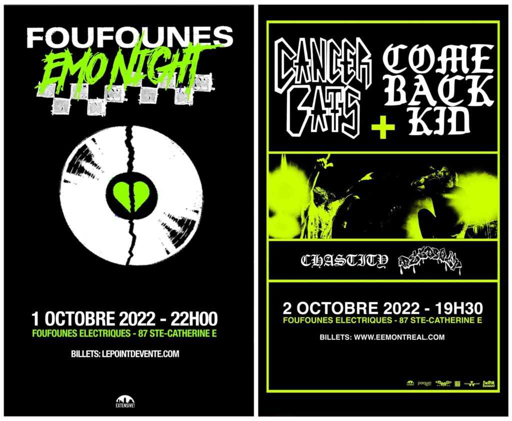 FOUFOUNES EMO NIGHT CANCER BATS COMEBACK KID CHASTITY DEADBOLT