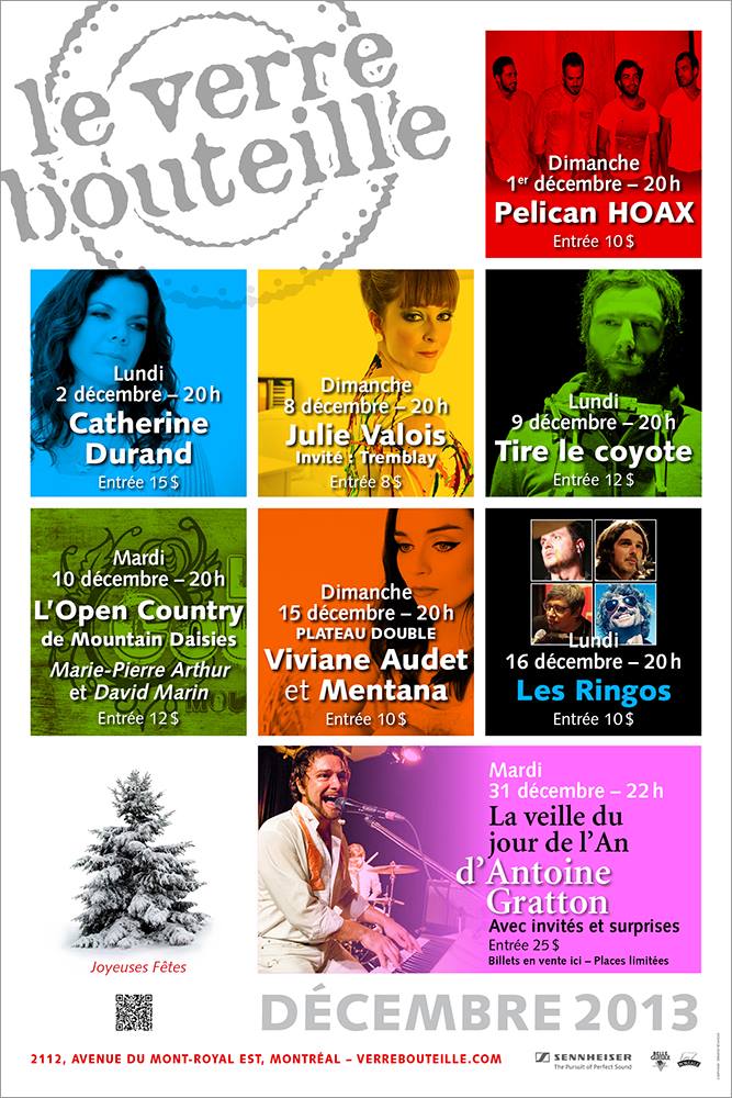 PELICAN HOAX CATHERINE DURAND JULIE VALOIS TIRE LE COYOTE MARIE-PIERRE ARTHUR & DAVID MARIN VIVIANE AUDET & MENTANA LES RINGOS ANTOINE GRATTON