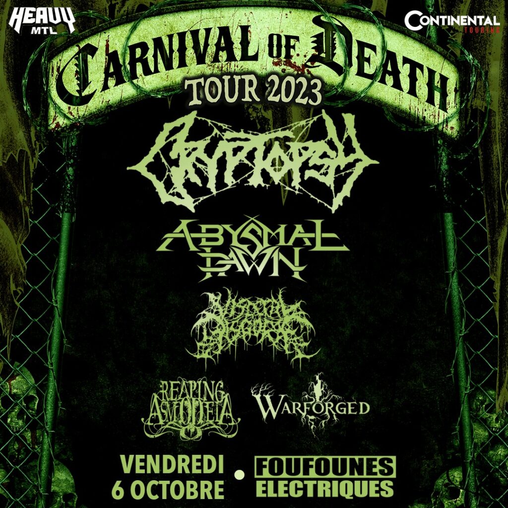 CRYPTOPSY ABYSMAL DAWN VISCERAL DISGORGE REAPING ASMODEAI WARFORGED