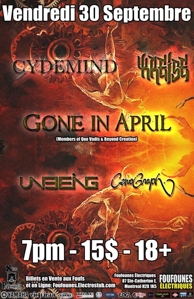CYDEMIND KREISE GONE IN APRIL UNBEING CENOGRAPH