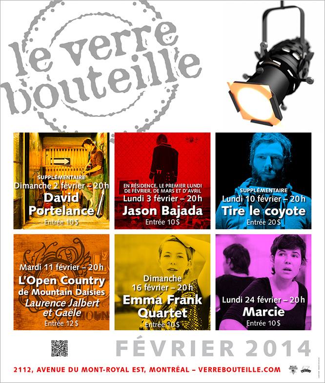 DAVID PORTELANCE JASON BAJADA TIRE LE COYOTE LAURENCE JALBERT & GAËLE EMMA FRANK QUARTET MARCIE