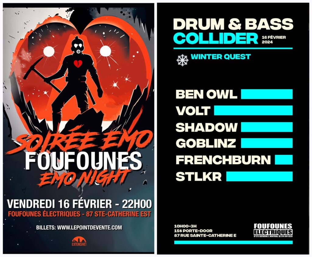 SOIRÉE EMO FOUFOUNES EMO NIGHT BEN OWL VOLT SHADOW GOBLINZ FRENCHBURN STLKR