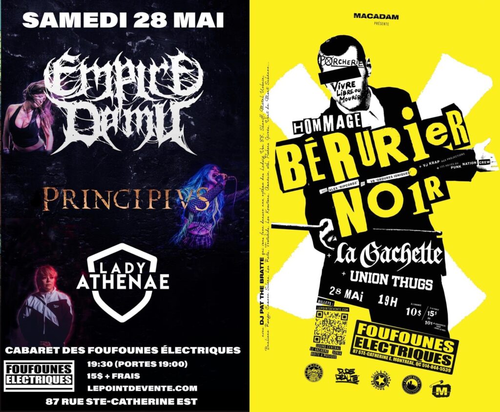 EMPIRE DAMU PRINCIPIVS LADY ATHENAE HOMMAGE BÉRURIER NOIR LA GACHETTE UNION THUGS