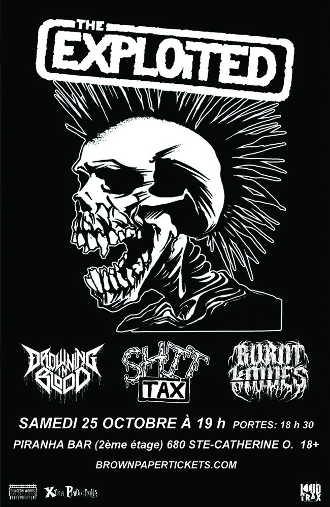 THE EXPLOITED DROWNING IN BLOOD SHIT TAX BURNT KNIVES