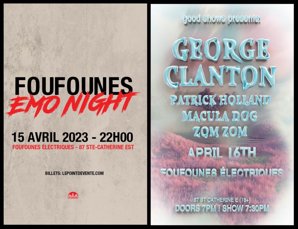 FOUFOUNES EMO NIGHT GEORGE CLANTON PATRICK HOLLAND MACULA DOG ZOM ZOM