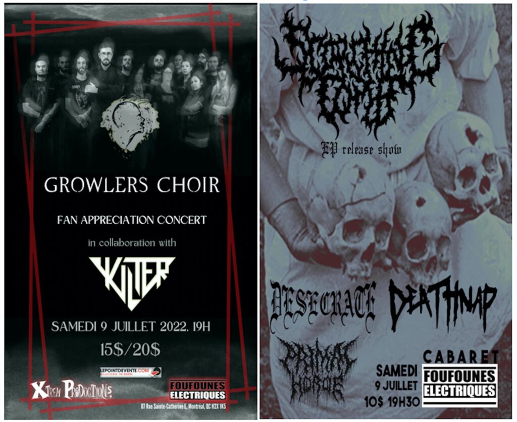 GROWLERS CHOIR KILTER DESPOILED CORPSE DESECRATE DEATHNAP PRIMAL HYPOCHONDRIA