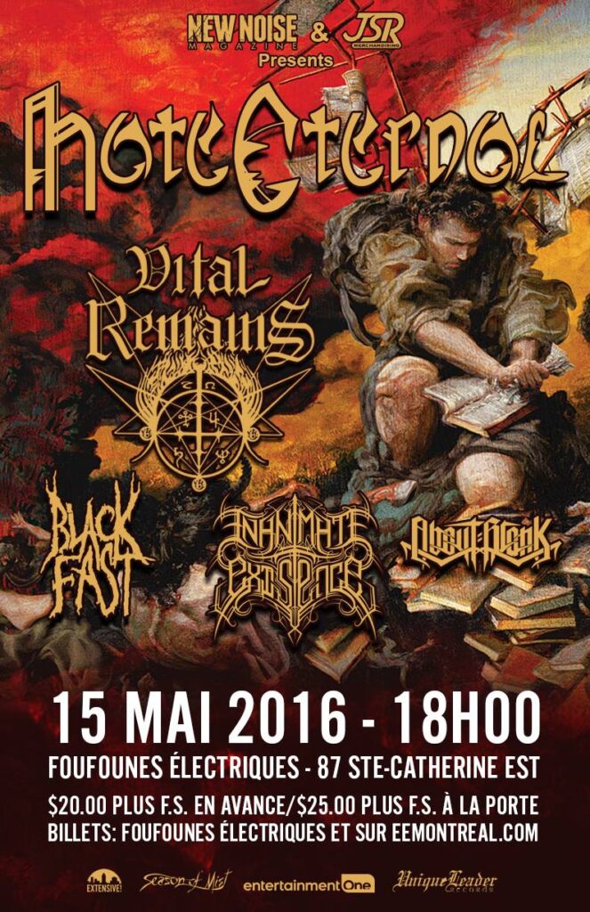 HATE ETERNAL VITAL REMAINS BLACK FAST INANIMATE EXISTENCE ABOUT BLANK