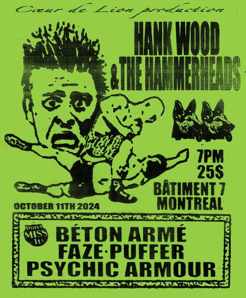 HANK WOOD AND THE HAMMERHEADS BÉTON ARMÉ FAZE PUFFER PSYCHIC ARMOUR